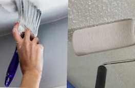 Какво е по-добре да боядисате тавана с четка или валяк?