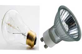 Kakšna je razlika med žarnico z žarilno nitko in halogensko žarnico