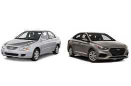 Kia Spectra atau Hyundai Accent - perbandingan dan mobil mana yang harus dipilih